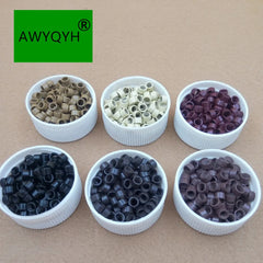 Hair Extension  Aluminium Micro Links Rings Beads Links With Screws Thread