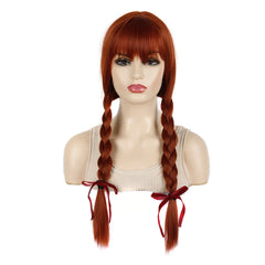 Movie Cosplay Wigs Synthetic Women's Long Wigs 2 Long Braided Pigtails High Temp Fiber French Twist Braid Heat Resistant Natural