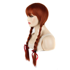 Movie Cosplay Wigs Synthetic Women's Long Wigs 2 Long Braided Pigtails High Temp Fiber French Twist Braid Heat Resistant Natural