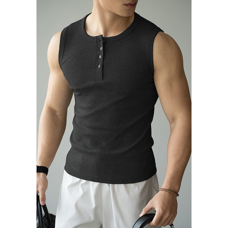 Four-sided Stretch Sunken Stripe Fitness Vest