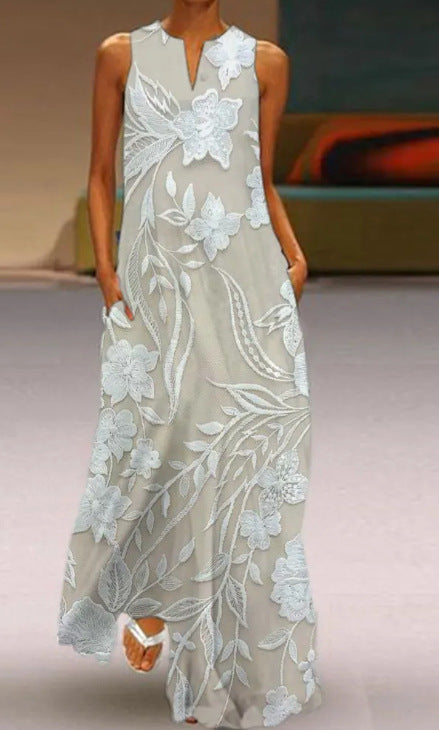 Fashion Painted Print Long Dress For Women