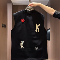 Men Cartoon Printed Sleeveless Vest T-shirt