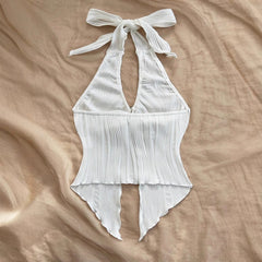 Casual Lace Up Metal Buckle Fit Asymmetric Hem Vest