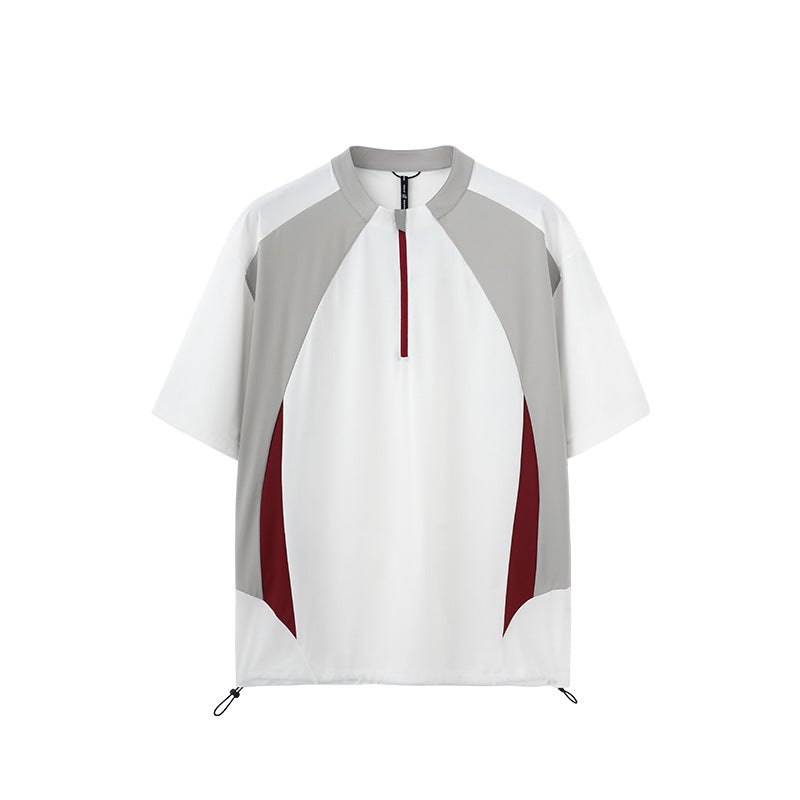 Fashion Men's Stitching Lightweight Long Short Sleeve