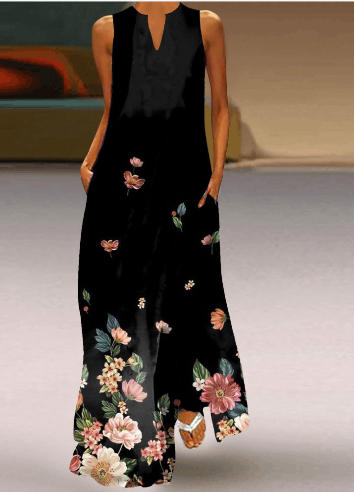 Fashion Painted Print Long Dress For Women