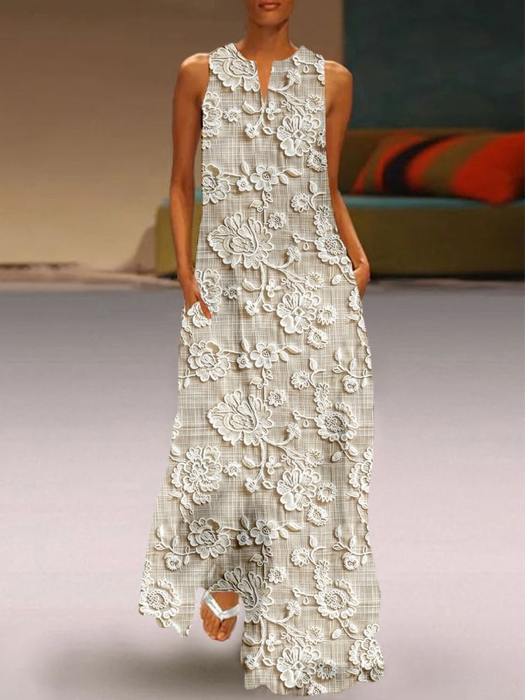 Fashion Painted Print Long Dress For Women