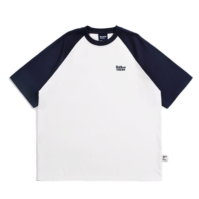 Casual Japanese Junior Raglan Sleeve T-shirt Bottoming Shirt For Men