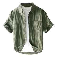 Men's Summer New Pure Cotton Short Sleeve Casual Shirt