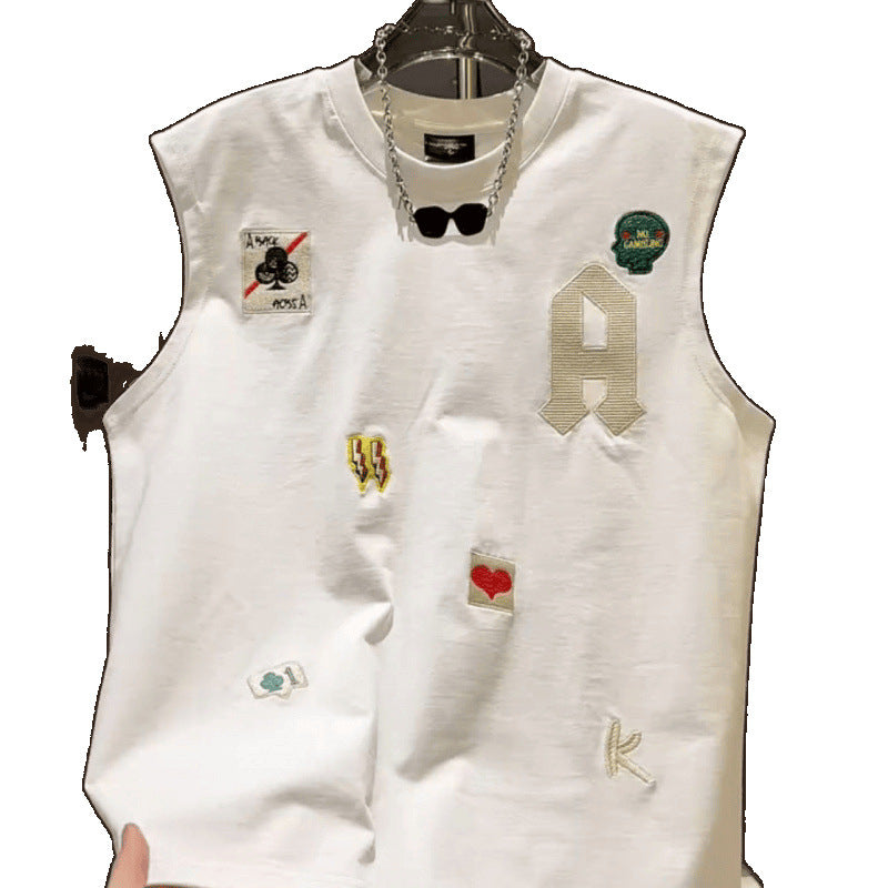 Men Cartoon Printed Sleeveless Vest T-shirt