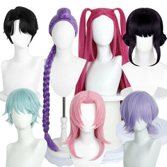 Movie Kpop Cosplay Wig Mire Lumi Zoei Purple Black Red Long Hair Heat Resistant Synthetic Wigs Carnival Props