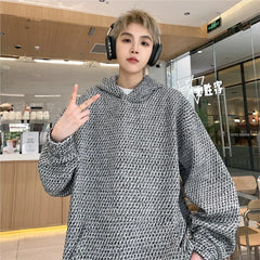Men Hoodies Autumn New Knitted Coat Mens Sweatshirt Fashion Streetwear Casual Men's Loose Breathable Pullovers Brand Hoody