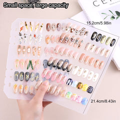Nail Art Showcase Book, Large Capacity Nail Artwork Storage Book with Card Holder, DIY Simple Design Tools and Display Board