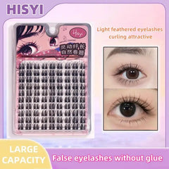 HISYI Five Optional Natural Double Tips Sunflower False Eyelashes Beginner Natural Curl Comic False Eyelashes Eye Makeup