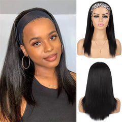 Headband Wig Human Hair Bone Straight Human Hair Wigs Full Machine Made Peruvian Human Hair Wigs For Black Women Easy to Go