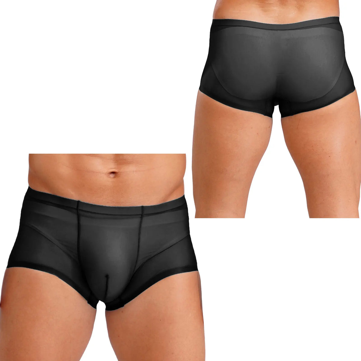Mens Lingerie Ultra Thin Ice Silk Underwear Low Waist Bulge Pouch Sheer Shorts Underwear Mesh Breathable Boxer Briefs Underpants