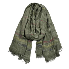 Mens Striped Cotton Linen Scarf Warm Fashion Wrap
