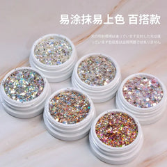 1Box Iridescent Effect Nail Art Mermaid Glitter Hexagon Paillette Sequins Chunky Glitter Manicure Tips Sparkling Flakes Powder