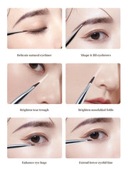 1 Set Of 5 Makeup Brushes Blade Eyeliner Brush Lower Eyelid To Flat Head Oblique Angle Eyebrow Brush Horizontal Silkworm Brush