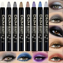 Shimmery Monochrome Eyeshadow Pencil - Waterproof, LongLasting Eye Makeup in Black, Blue, Pink, Purple, Fair - 9 ColorGlitter Ey