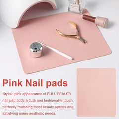 Nail Art Table Mat Pink Beauty Nail Pad Leather Soft Display Nail Practice Anti-slip Pad Nail Armrest Cushion
