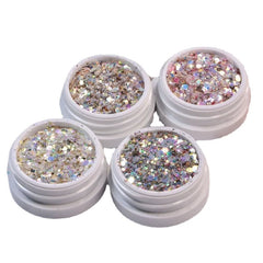 1Box Iridescent Effect Nail Art Mermaid Glitter Hexagon Paillette Sequins Chunky Glitter Manicure Tips Sparkling Flakes Powder