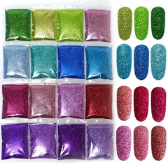 50g Extra Fine Glitter Holographic Laser Dazzling Nail Glitter Powder Art Crafts Resin Tumbler Decoration Shiny Flakes Sequins