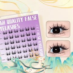 6 Rows No Glue False Eyelashes Individual Lashes Cluster Eyelash Extensions For Women Fashion Show Dance Wedding Daily Makeup