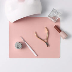 Nail Art Table Mat Pink Beauty Nail Pad Leather Soft Display Nail Practice Anti-slip Pad Nail Armrest Cushion