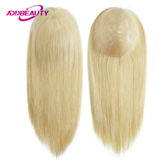 Straight Human Hair Wigs for Women Full PU Toupee 100% Real Human Hair Blonde Human Hair Replacement System Unit Natural Brown