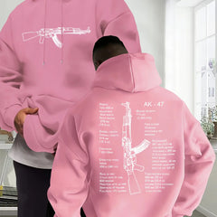 Men's New Trendy Autumn and Winter Hoodies Casual Daily Drawstring Hoodies Creative Design Printed Unisex Tops