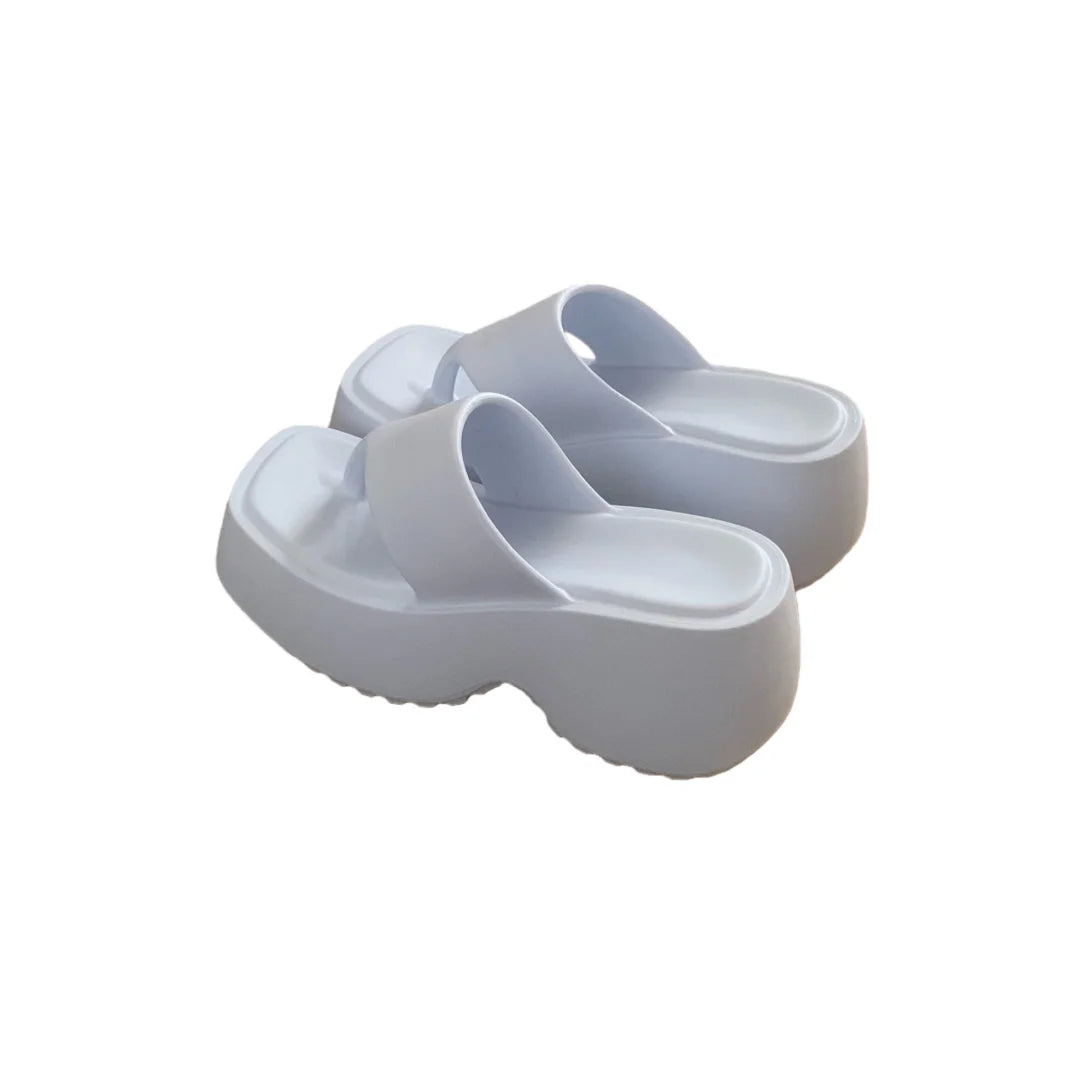 Women’s Platform Beach Slippers Stylish Square Toe