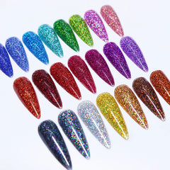10g/bag 0.2mm Laser Nail Glitter Powder Multi Colors Diamond Rainbow Linear Glitter Gel Polish Holographic Shimmer Pigment New