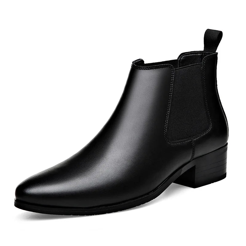 Brand Men Boots Fashion High Top Leather Boot Classic Business Dress Boots Casual Office Boots for Men Chelsea Boot Botas Hombre