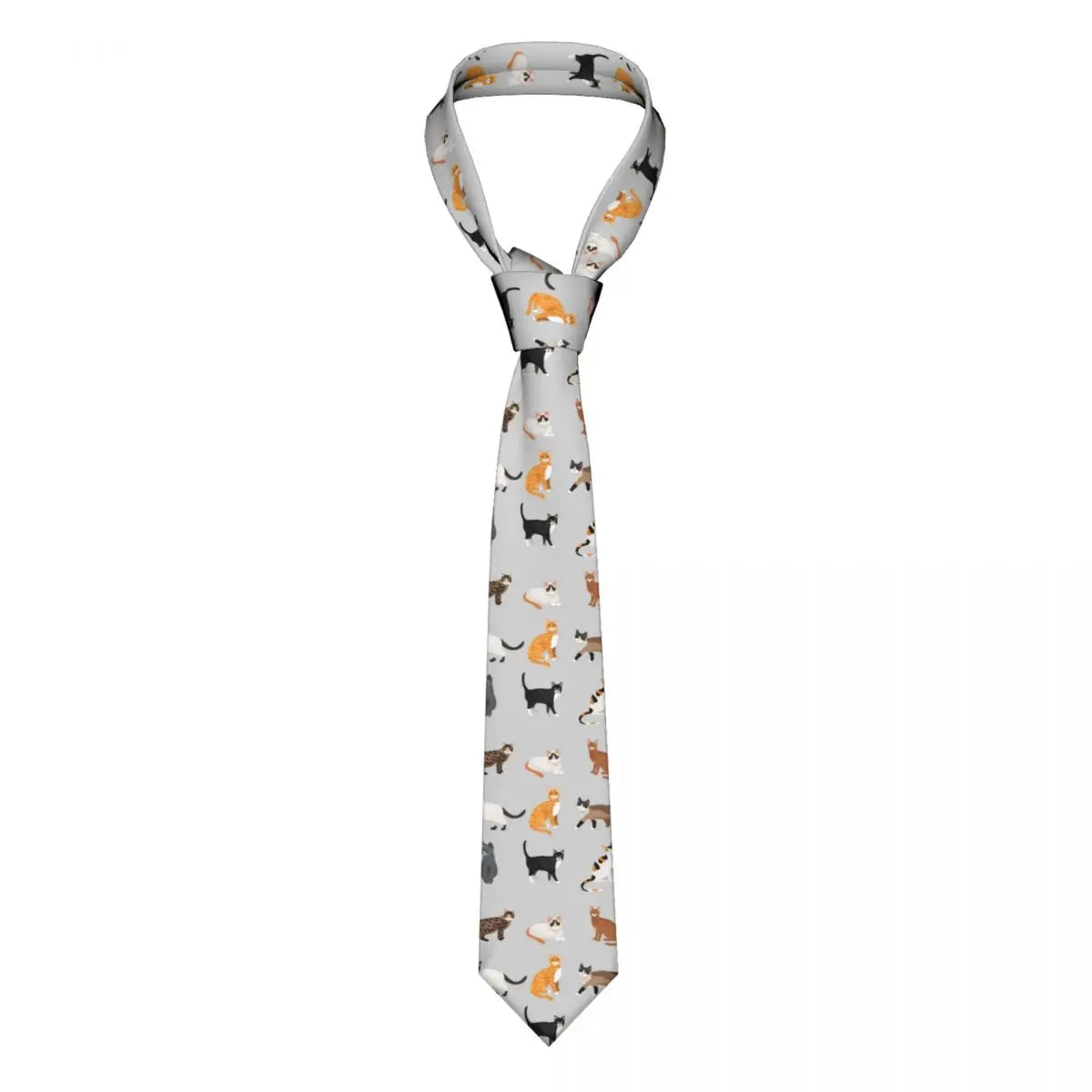 Mens Tie Slim Skinny Cute Cartoon Cats Necktie Fashion Necktie Free Style Men Tie Party Wedding