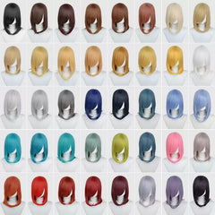 Anime Synthetic Hair wig Cosplay Wig Short Personification Cos Cute Lovely Pink Wig Wavy Curls Party Synthetic Hair with Bangs