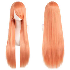 Cosplay wig, colored long straight hair, female character styling Synthetic fiber wig