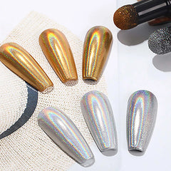 Nail Art Glitter Air Cushion Magic Pen Mirror Effect Chrome Pigment UV Gel Polish Holographic Nail Powder Pigment Decoration