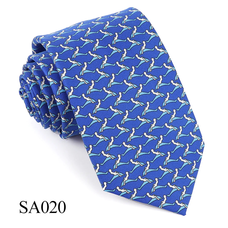 Mens Silk Necktie Luxury Animal Pattern Tie