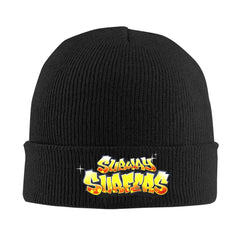 Subway Surfers Logo Game Knitted Caps Women's Men's Skullies Beanies Winter Hat Acrylic Parkour Sport Crochet Cap
