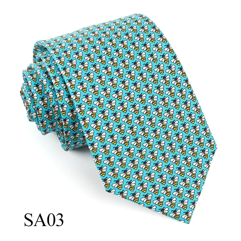 Mens Silk Necktie Luxury Animal Pattern Tie