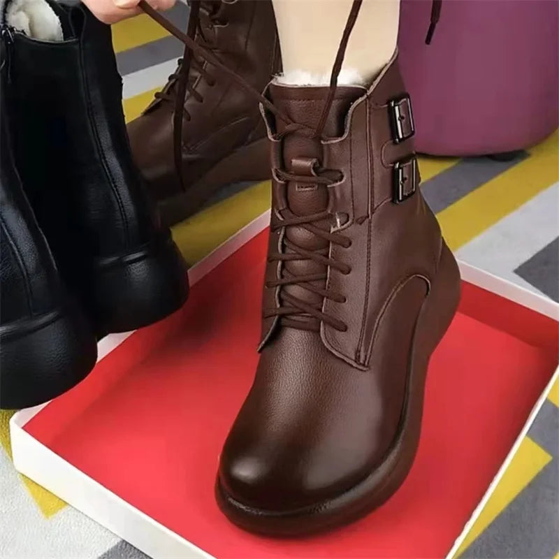 Womens England Style Ankle Boots Retro Fashion Design