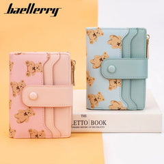 New Wallet for Women - Short PU Leather Card Bag with 4 Slots & Coin Pocket (Lightweight Gift)