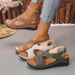 Women's Wedges Sandals 2025 New Woman Breathable Hollow Low Platform Sandals Fashion Summer Casual Female Sandals