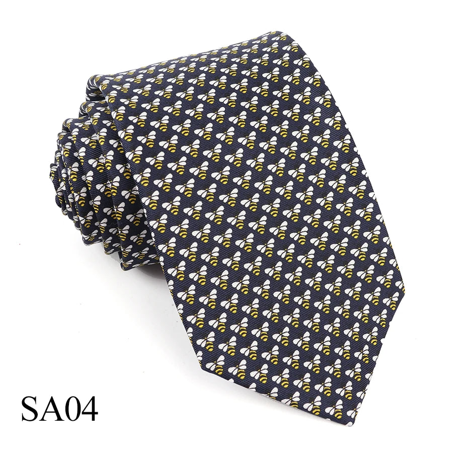 Mens Silk Necktie Luxury Animal Pattern Tie