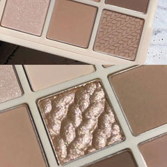 Luxurious 9 color eyeshadow palette - Velvet matte and shimmer effect, durable waterproof, berry, brown and nude tones