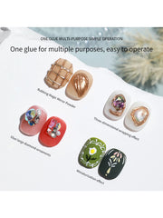 Nail Rhinestone Gel for DIY 3D Shaping Manicure 20g Super Adhesive NO Wipe Nail Gel for Powder Solid Jewelry Gel