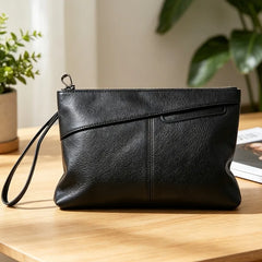 Business Clutches Men Handbag Luxury Large Capacity Men's Clutch Bags Soft Leather Envelope Clutch Male Purse Wrist Hand Bag