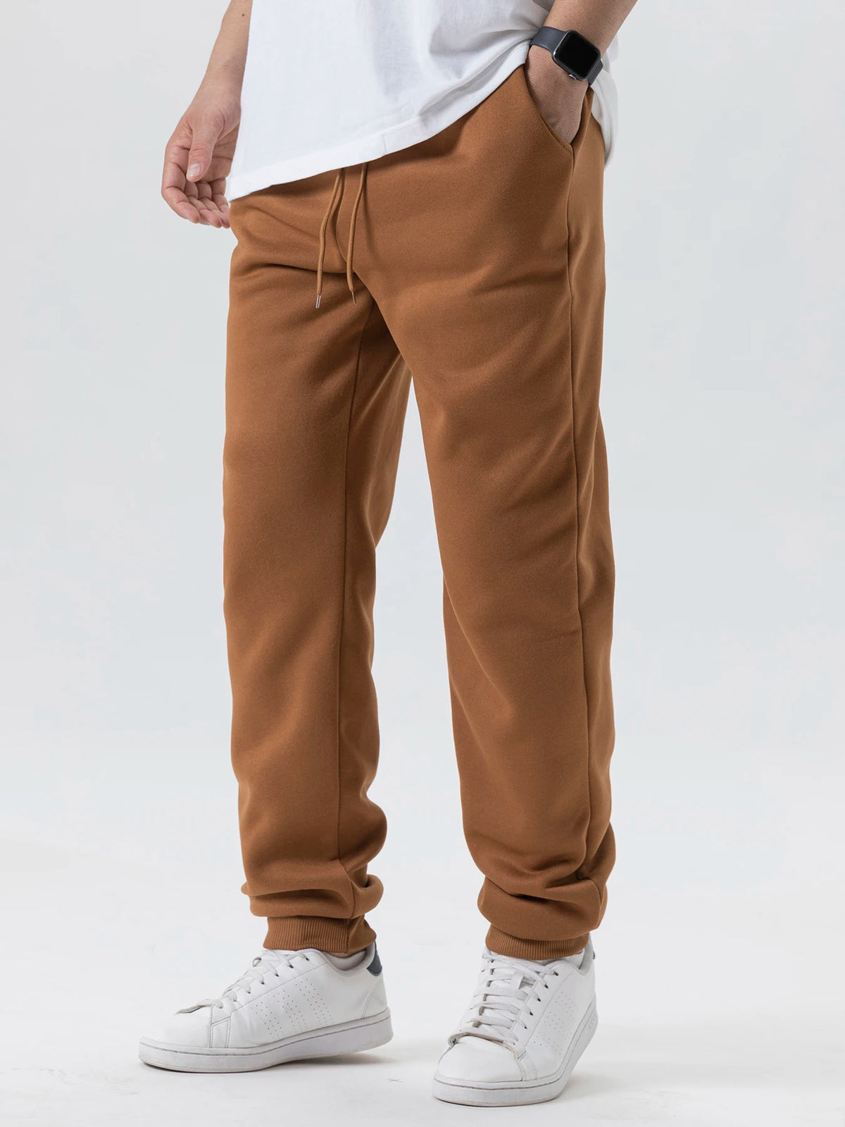 Mens Casual Pants Autumn Winter Fleece Sweatpants Men Joggers Elastic Waist Sport Casual Trousers Baggy Fitness Gym Clothing