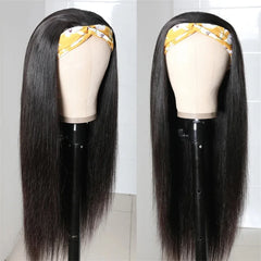 Headband Wig Human Hair Bone Straight Human Hair Wigs Full Machine Made Peruvian Human Hair Wigs For Black Women Easy to Go