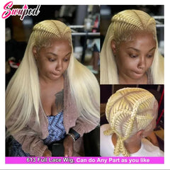 Full Wig 100% Human Hair 250 Density 613 Blonde Preplucked Straight Full Human Hair Wig Real Glueless Hd Lace Frontwig